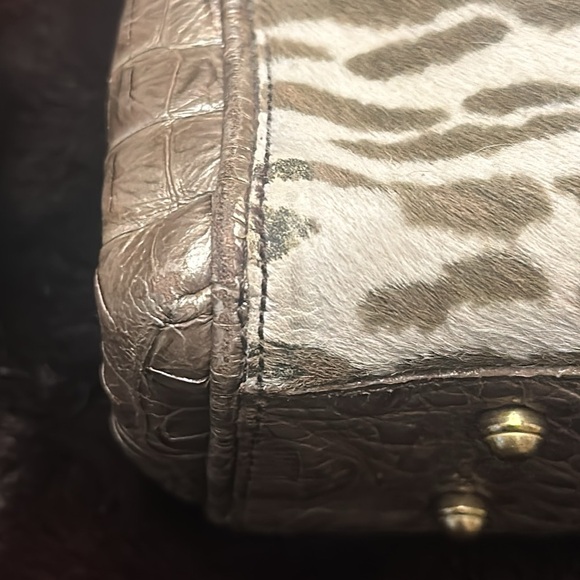 BRAHMIN Trista haze leopard luxe tote/shoulder bag - Picture 2 of 9